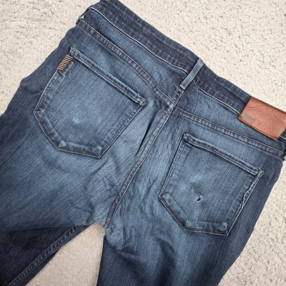 Paige Lennox Jeans Mens 30 Dark‎ Blue Slim Fit Soft Stretch Made in USA Denim - Picture 10 of 13